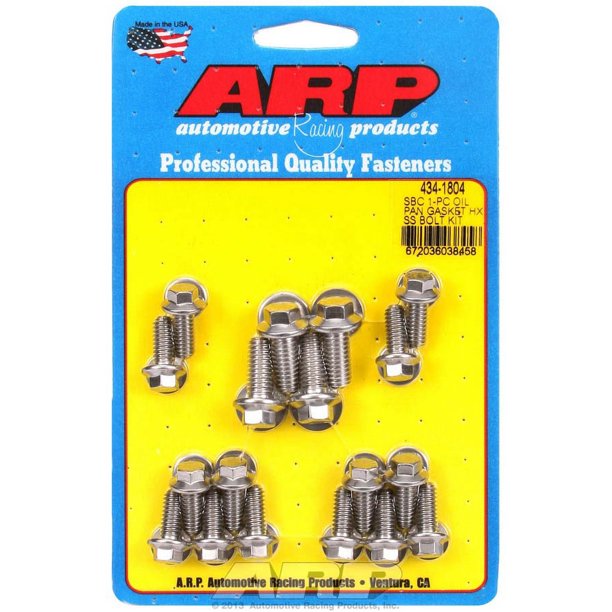 ARP Oil Pan Bolt Kit 1Piece Rubber Gasket Small Block Chevy P/N 4341804