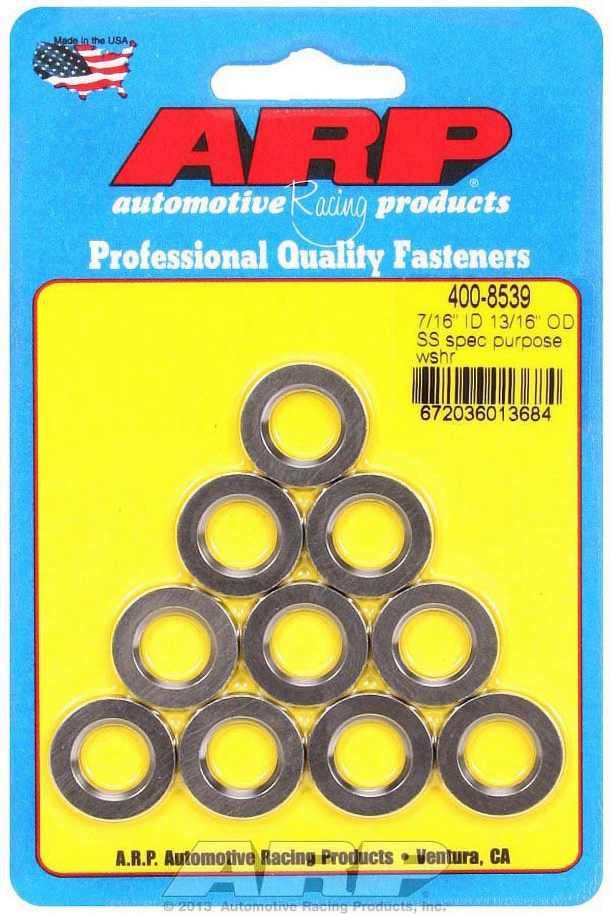 ARP Special Purpose Chamfered Flat Washer 7/16" Stainless 10 pc P/N 400