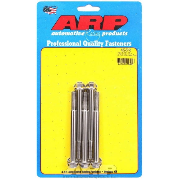 ARP Universal Bolt 5/16-18" Thread 3-3/4" Long Stainless 5 pc P/N 622-3750