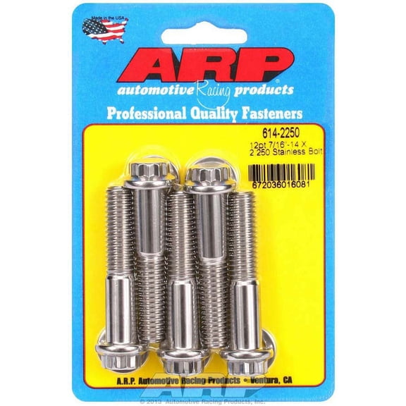 ARP Universal Bolt 7/16-14" Thread 2.250" Long Stainless 5 pc P/N 614-2250