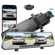 ARPHA 10'' Rear View Mirror Full Touch Screen Camera, Mirror Dash Cam with WiFi, Dash Cam Front 1080P and Rear 720P, Max Up to 128GB, Loop Recording 24H Parking Mode, WDR, Easy to Install