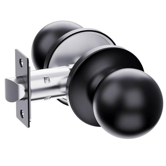 ARPHA Ball Door Knob, Non Locking Door Knob, Dummy Knob Door Handle Set, Door Knobs Interior for Bedrooms, Bathrooms, Cupboards, Closets, Pantries, Left and Right Doors Compatible, Matt Black