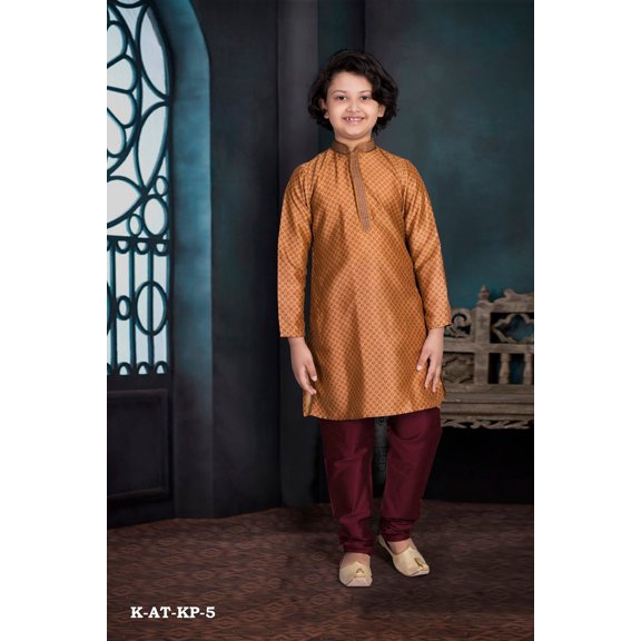 Poly Digital Print Work Traditional Kurta Pajama Set for Boys, Cultural Wear
