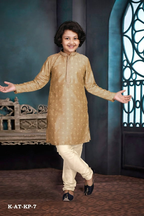Poly Digital Print Work Traditional Kurta Pajama Set for Boys, Cultural Wear