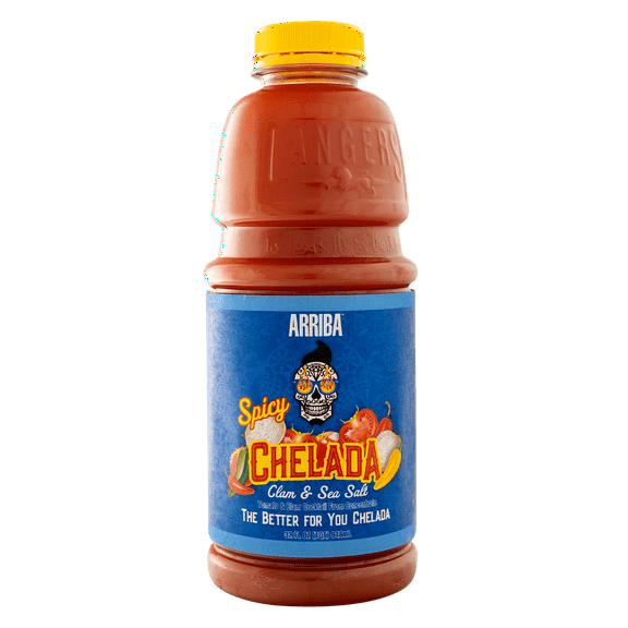 Arriba Chelada Spicy Clam & Sea Salt – Organic Tomato & Clam Cocktail from Concentrate. No Artificial Flavors. The Better-For-You Chelada with Low Sodium, 32 oz.