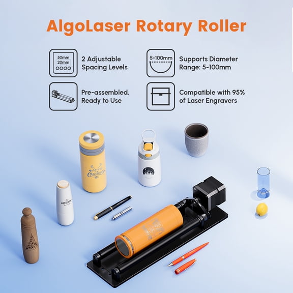ARR1.0 Rotary Roller La/ser Engraver Y-axis Rotary Roller For Laser Cutting Machines Engraving Cylindrical Objects Cans