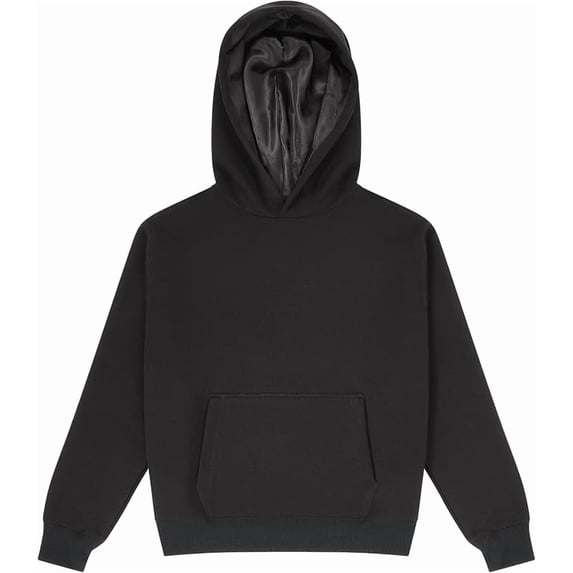 ARRIA by Kiss Satin-Lined Hoodie – Oversized Hoodie for Frizz Free Hair, Comfy Premium Cotton Sweatshirt, Women’s Fashion Hoodie, Fall Winter & Spring Trendy Essential Pullover (Small, Black)