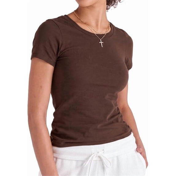 ARRIA Women's Slim Fit Scoop Neck T-Shirt, Ultra-Soft Stretch Cotton Short Sleeve Basic Tee