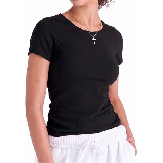 ARRIA Women's Slim Fit Scoop Neck T-Shirt, Ultra-Soft Stretch Cotton Short Sleeve Basic Tee