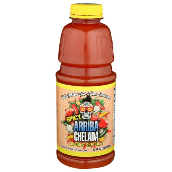 ARRIBA Chelada Spicy Clam Sea Salt 32 fl oz (Pack of 12)