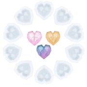 ARRICRAF Silicone Molds Resin Casting Molds For UV Resin Epoxy Resin Jewelry Making Heart Faceted White 56x56x15.5mm Inner Size 42x42mm