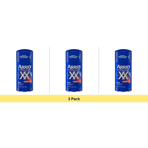 ARRID XX Anti-Perspirant Deodorant Solid Regular 2.6 oz - 3 Pack Bundle