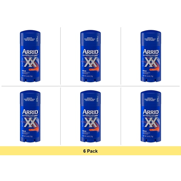 ARRID XX Anti-Perspirant Deodorant Solid Regular 2.6 oz - 6 Pack Bundle
