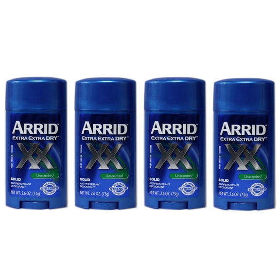 ARRID XX Protecting Antiperspirant Deodorant Solid, Unscented, 2.6 oz (Pack of 4)
