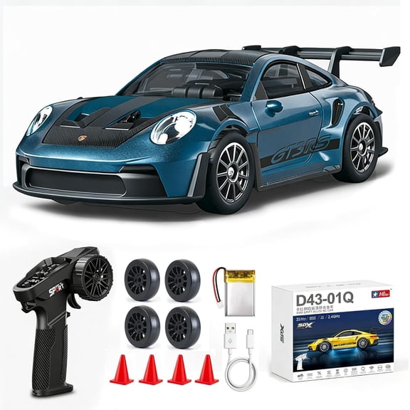 ARRIS 1/43 911 RC Drift Car 4WD with Gyro Full Proportional RTR-Blue