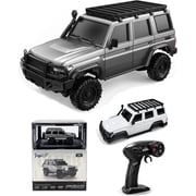 ARRIS 143 Scale Mini RC Crawler, 4WD Desktop Off-Road Toy Vehicle with 2 Interchangeable Body Shells and LED Lights for Adults