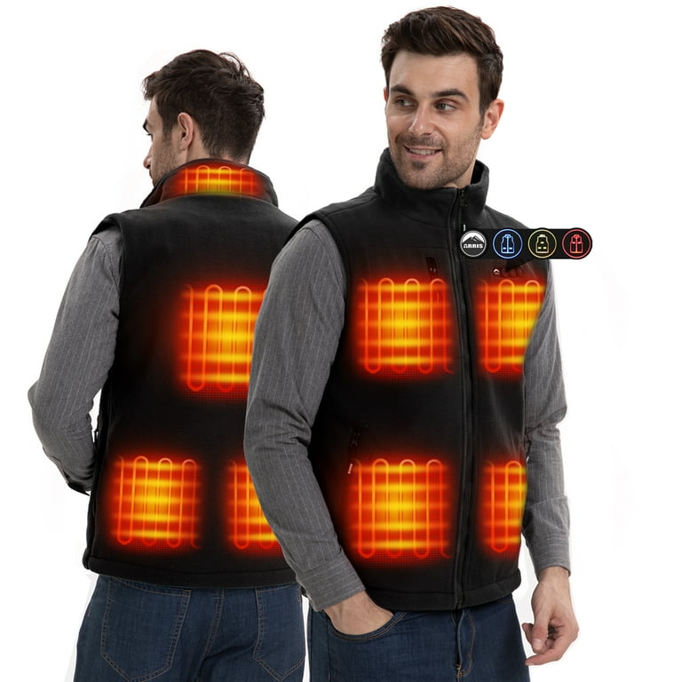 ARRIS 2023 Men s Fleece Heated Vest with 7.4V Battery Size Adjustable Heating Cloth