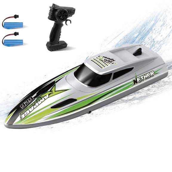 ARRIS Fast RC Boat for Adults, 20KM/H High Speed Remote Control Racing Boat with 2 Batteries and Self Righting Feature for Pools and Lakes, Brown