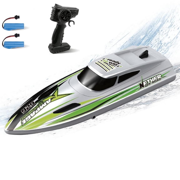 ARRIS Fast RC Boat for Adults, 20KM/H High Speed Remote Control Racing Boat with 2 Batteries and Self Righting Feature for Pools and Lakes, Brown