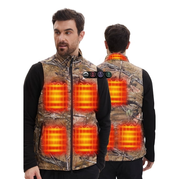 ARRIS Heated Hunting Vest for men, Camo Electric Size Adjustable 7.4V Heating Vest with Battery for Hunting