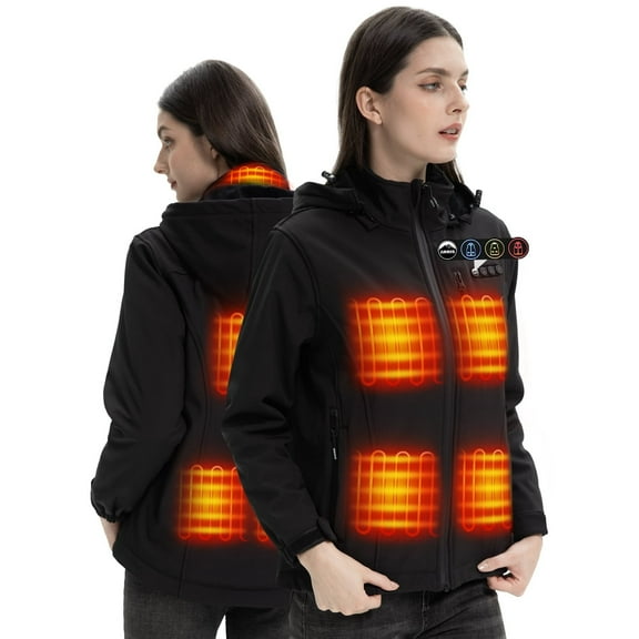 ARRIS Heated Jacket for Women Electric Heating Warm Coat With 7.4V Battery L