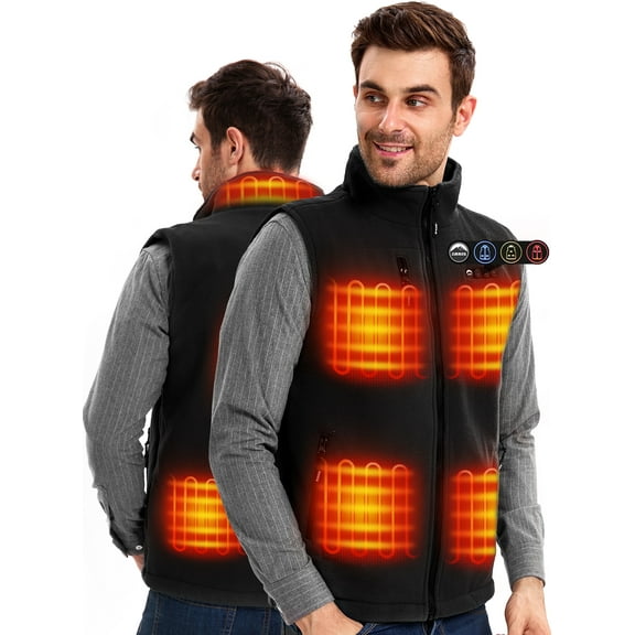ARRIS Men's Fleece Heated Vest with 7.4V Battery Size Adjustable Heating Cloth