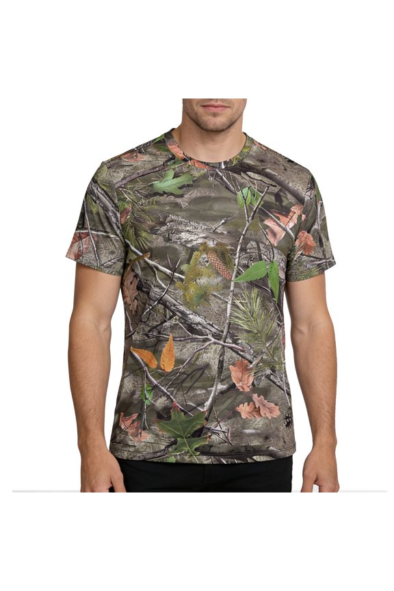 Men's Short Sleeve Scent Control Hunting Camouflage Lightweight Breathable T-Shirt, Size S