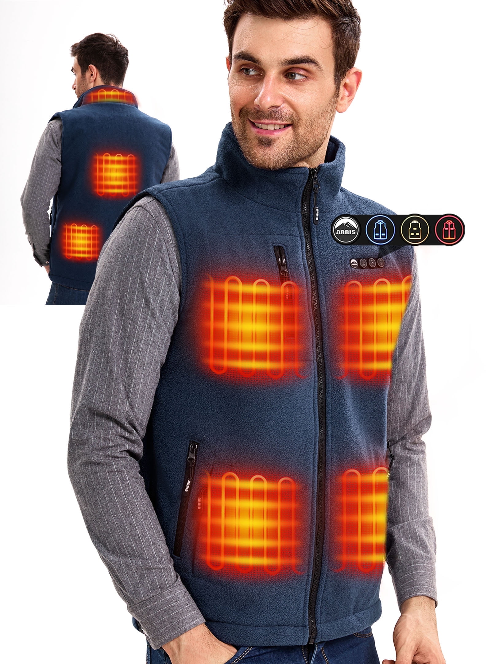 Mens Heated Hunting Vest Free Shipping! ARRIS Heated Vest With