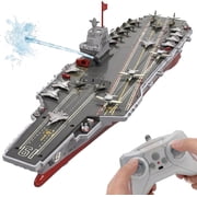 ARRIS RC Boat with Water Spray, 2.4GHz 16-in Battleship with 2 Rechargeable Batteries for Pools and Lakes