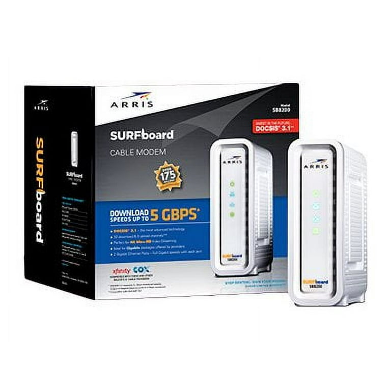 ARRIS SURFboard Docsis 3.1 Gigabit Speed Cable Modem Approved for Cox Spectrum and Xfinity SB8200