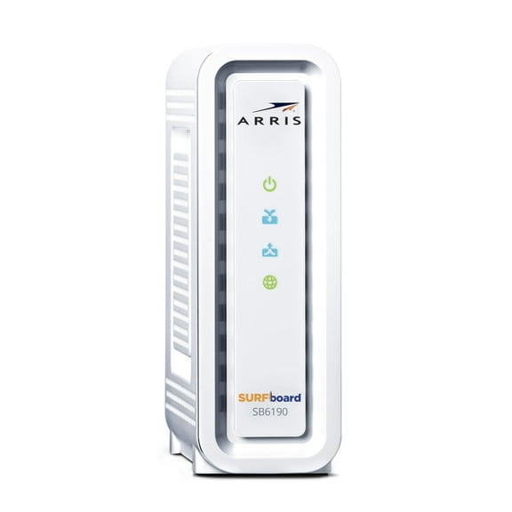 ARRIS SURFboard SB6190 DOCSIS 3.0 Cable Modem, Approved for Cox, Spectrum, Xfinity & others (White), Max Download Speed: 1.4 Gbps