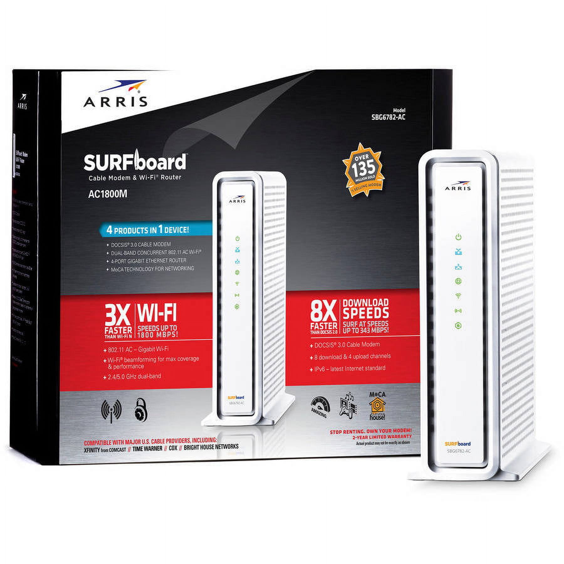 ARRIS SURFboard SBG6782AC DOCSIS 3.0 Cable Modem and AC1750 WiFi