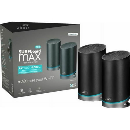 ARRIS - SURFboard mAX Pro Wireless-AX11000 Tri-Band Mesh Wi-Fi 6 System - Black