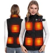 ARRIS Women Heated Vest with 7.4V Battery, Size Adjustable 8 Heating Zone Cloth-Black