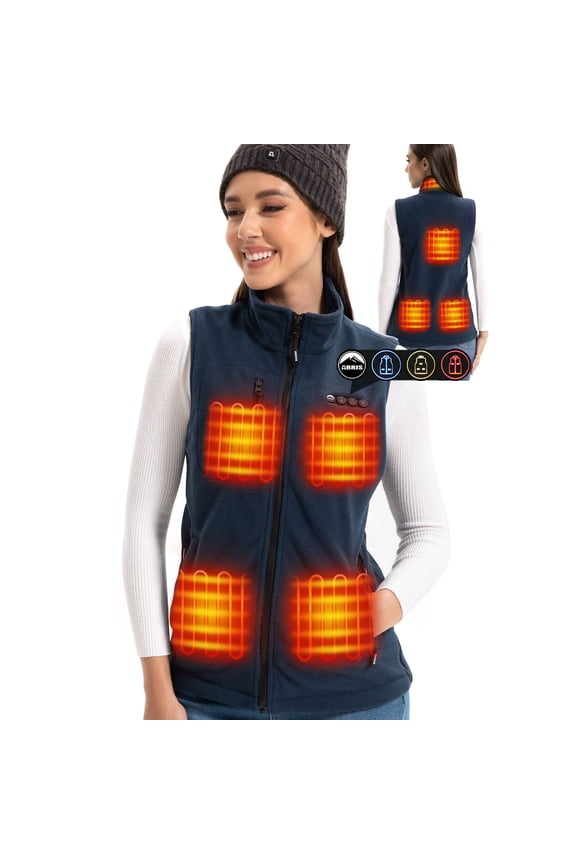 Women Heated Vest with 7.4V Battery Size Adjustable Heating Clothing-Blue