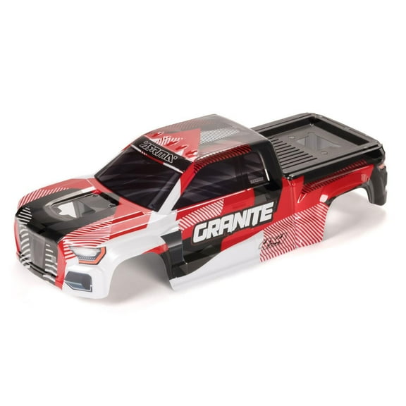 ARRMA GRANITE 4X4 Clipless Painted Decaled Trimmed Body Red/White ARA-1622