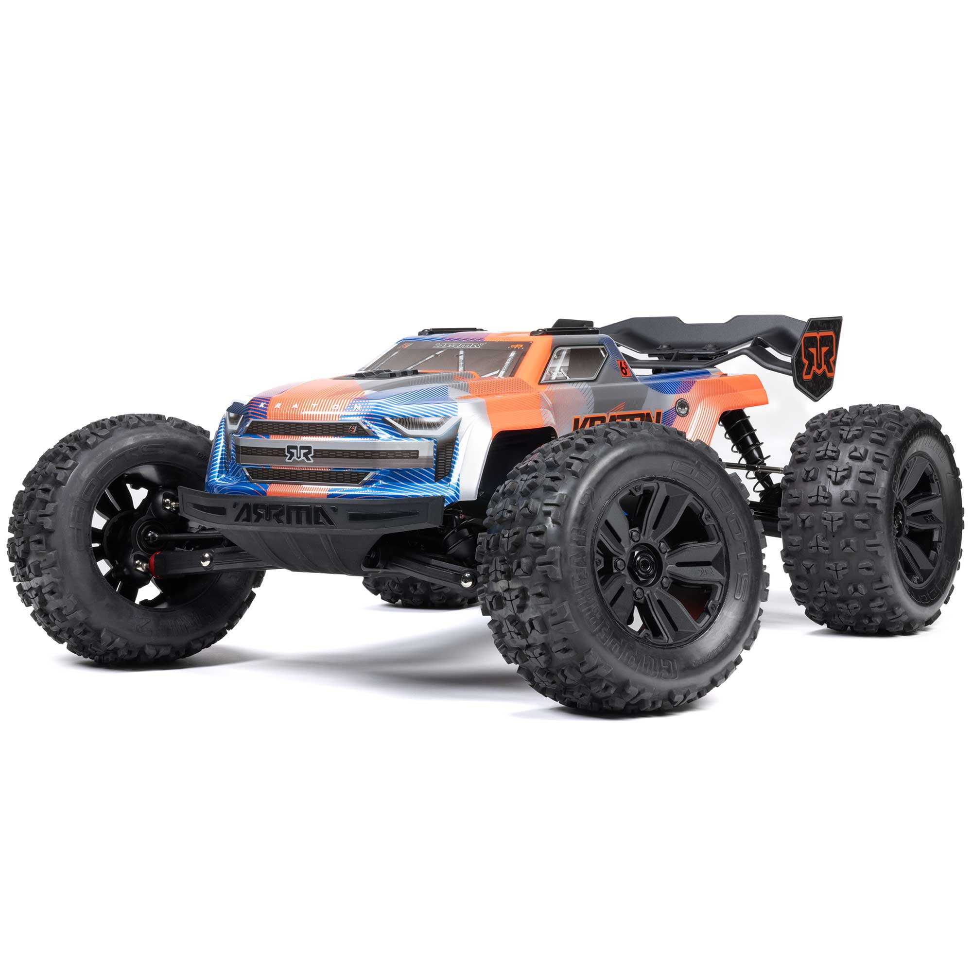 ARRMA RC Truck 1/8 KRATON 4X4 6S BLX BRUSHLESS V6 SPEED TRUCK RTR Battery and Charger Not Included Blue/Orange ARA8608V6T1