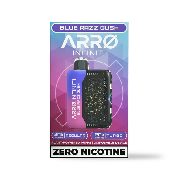 ARRO Infiniti - Blue Razz Gush | 0% Nicotine, 40k puffs, Aromatherapy Diffuser