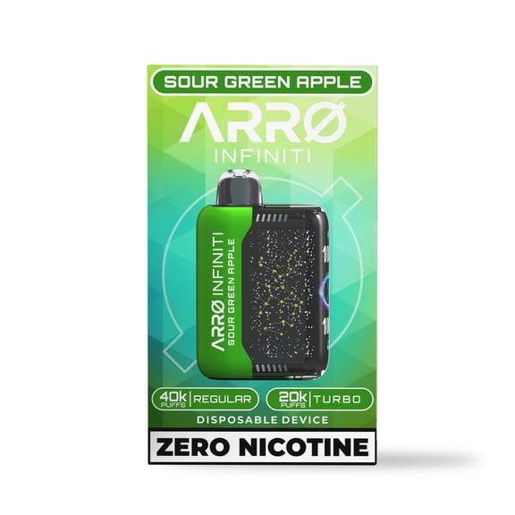 ARRO Infiniti - Sour Green Apple | 0% Nicotine, 40k puffs, Aromatherapy Diffuser