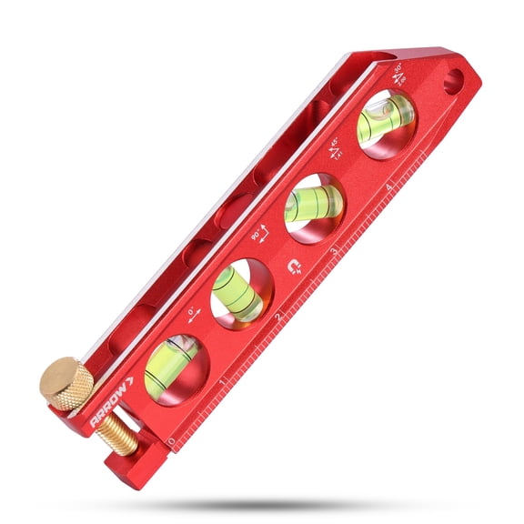 ARROW 6.3-Inch Torpedo Level, Magnetic Leveler with 0/30/45/90 Bubbles, Top-view Windows, Aluminium Alloy Frame, Dual Metric and SAE Scales