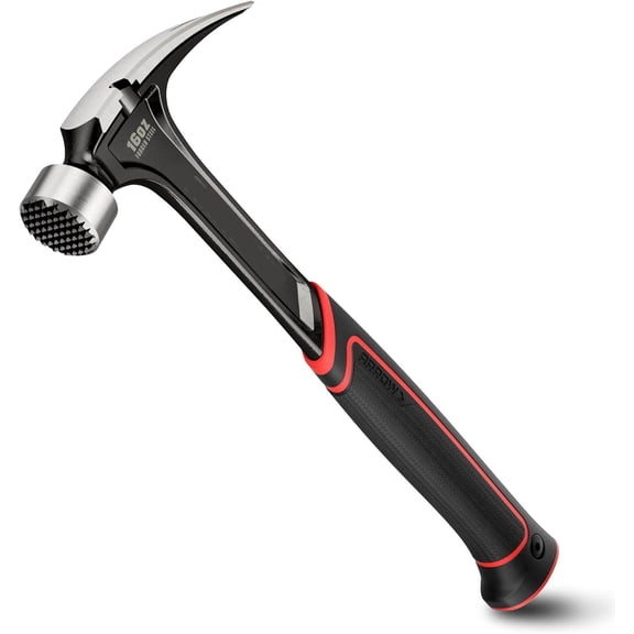 ARROW Straight Claw Hammer, Rip Claw Hammer with Side Nail Puller, Milled Face & Shock Absorbing Grip, One-piece Forged Hammer