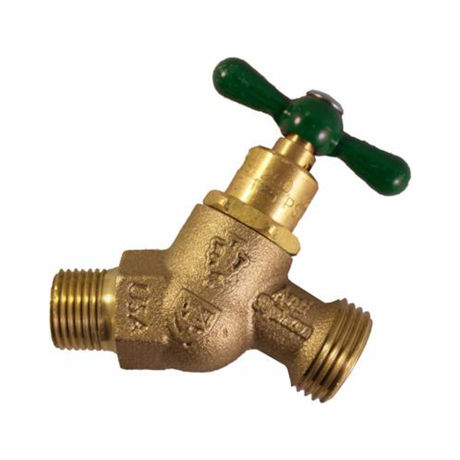 Lead-Free Brass No-Kink Hose Bibb with Green T-Handle
