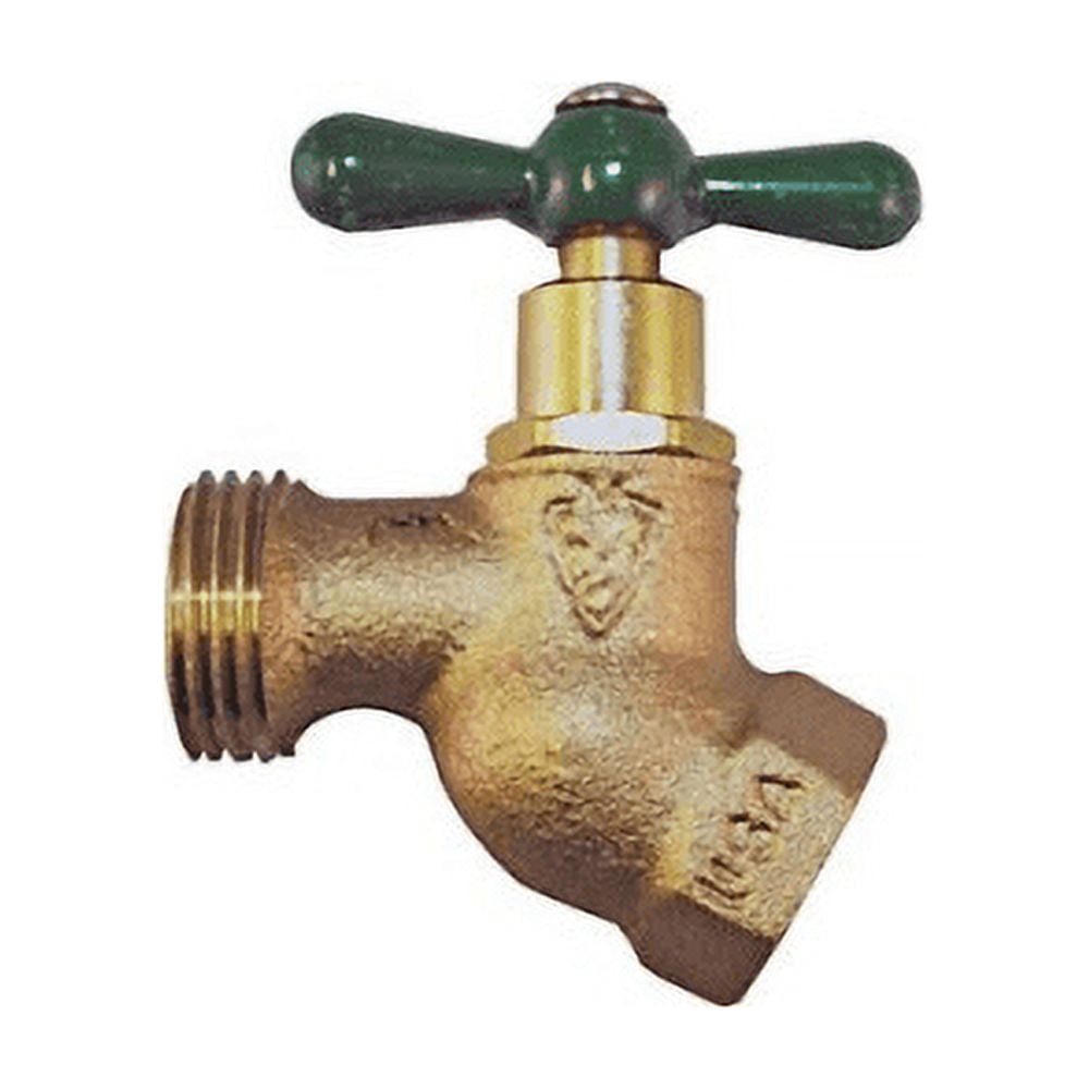 Arrowhead Heavy Duty Red Brass Hose Bibb with Green T-Handle
