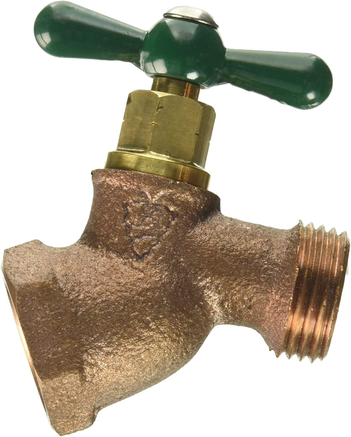 Arrowhead Heavy Duty Red Brass Hose Bibb with Green T-Handle