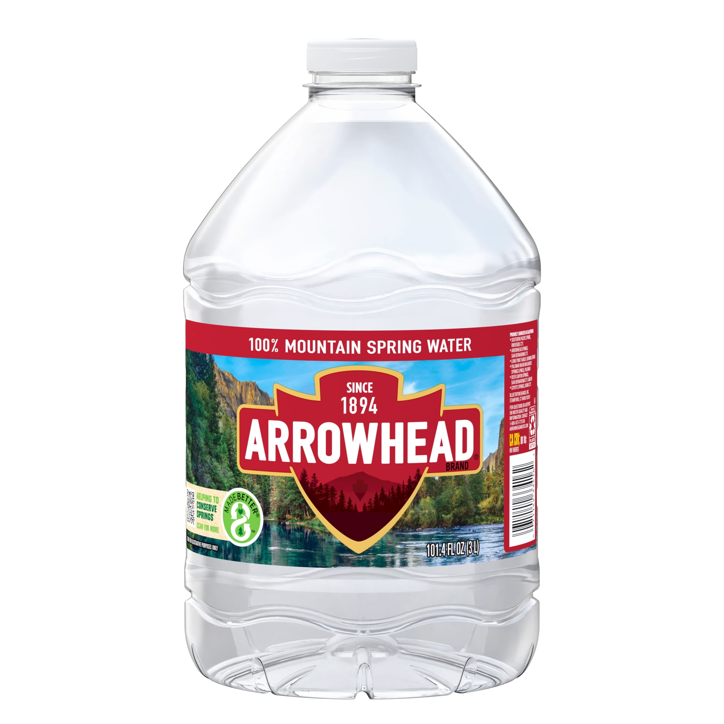 ARROWHEAD Brand 100% Mountain Spring Water, 101.4-ounce plastic jug -  Walmart.com