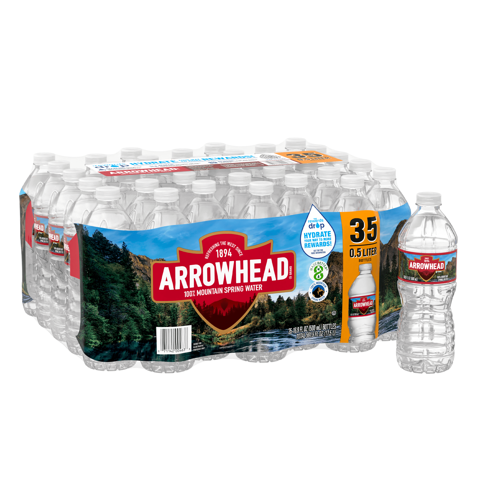Arrowhead Mountain Spring Water, 16.9 fl oz, 35-pack Plastic Bottles