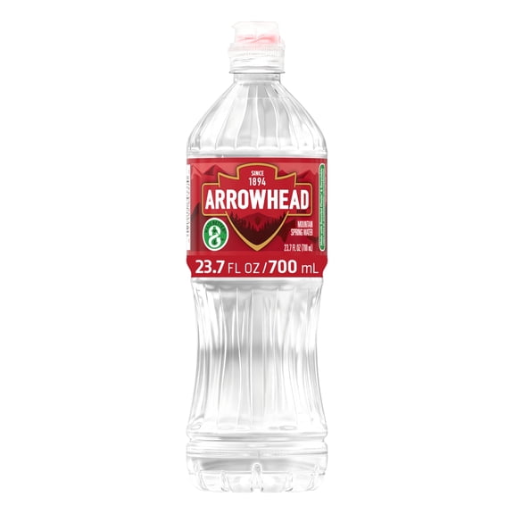 Arrowhead Mountain Spring Water, Sport Cap, 23.7 Fl Oz, Single Plastic Bottle