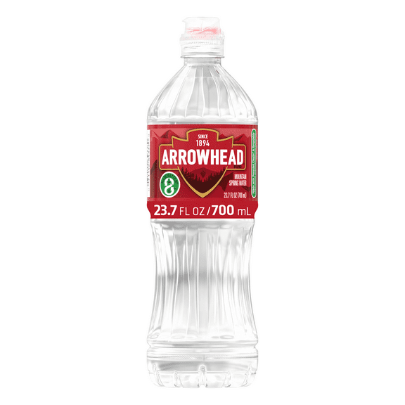 Arrowhead Mountain Spring Water, Sport Cap, 23.7 fl oz, Single Plastic Bottle