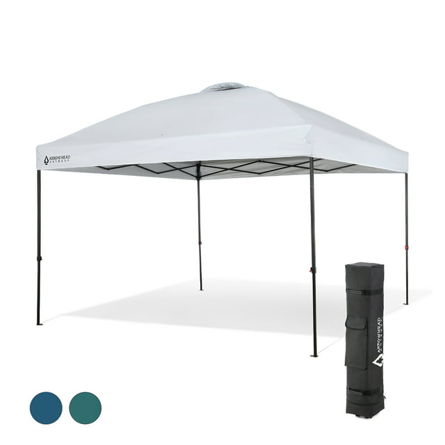 ARROWHEAD OUTDOOR 12’x12’ Pop-Up Canopy & Instant Shelter, Easy One Person Setup, Water & UV Resistant 150D Fabric Construction, Height Adjustable, Carry Bag, Guide Ropes & Stakes Included, USA-Based