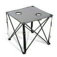 thumbnail image 1 of ARROWHEAD OUTDOOR 26” (66cm) Heavy-Duty Portable Camping Folding Table, 2 Cup Holders, Compact, Square, Carrying Case Included, Steel Frame, High-Grade 600D Canvas, USA-Based Support (Grey), 1 of 7